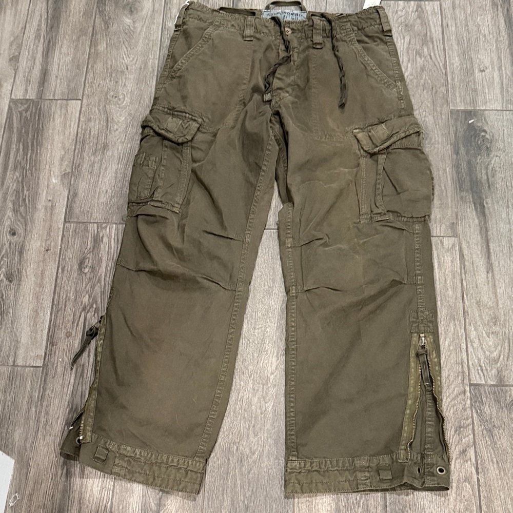 NWT Rare Y2K Abercrombie & Fitch Paratroops Khaki Cargo Pants